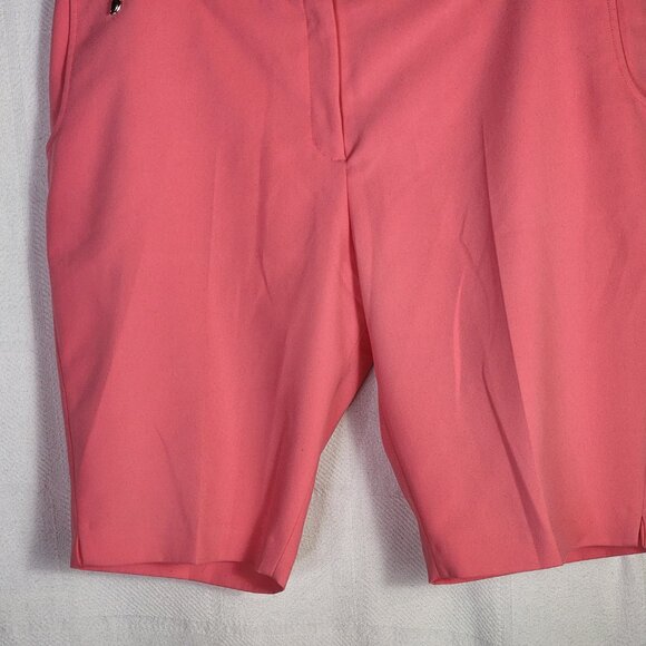 Sport Haley Coral Poly Rayon Span Flat Front 19" Length Golf Short w/Owl Size 18 - Picture 4 of 16